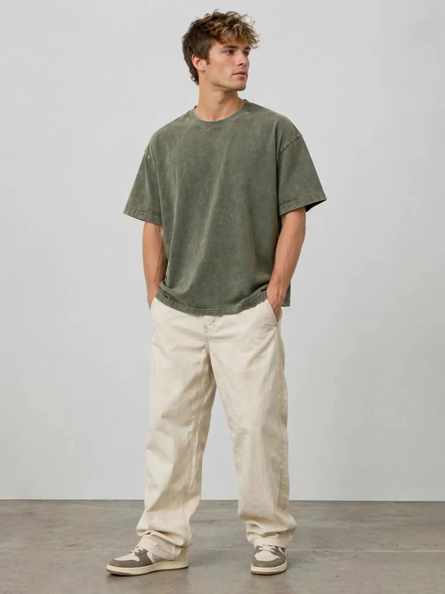 Mens 230GSM Heavy Cotton Vintage Washed T-Shirt