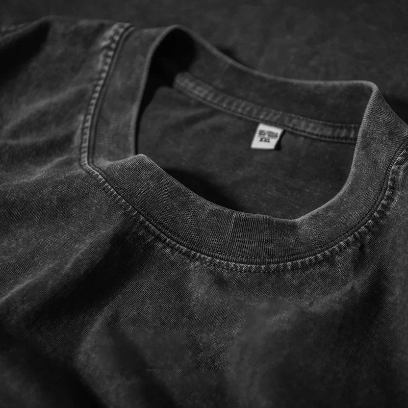 Mens 230GSM Heavy Cotton Vintage Washed T-Shirt