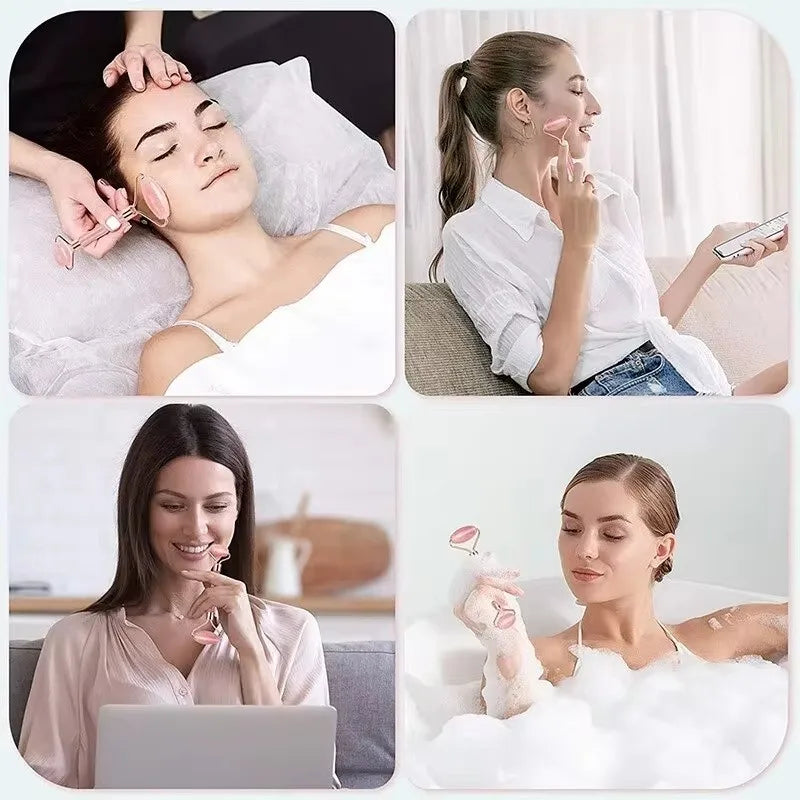 Gua Sha Facial Massage Set - 2-Piece Natural Stone Bea