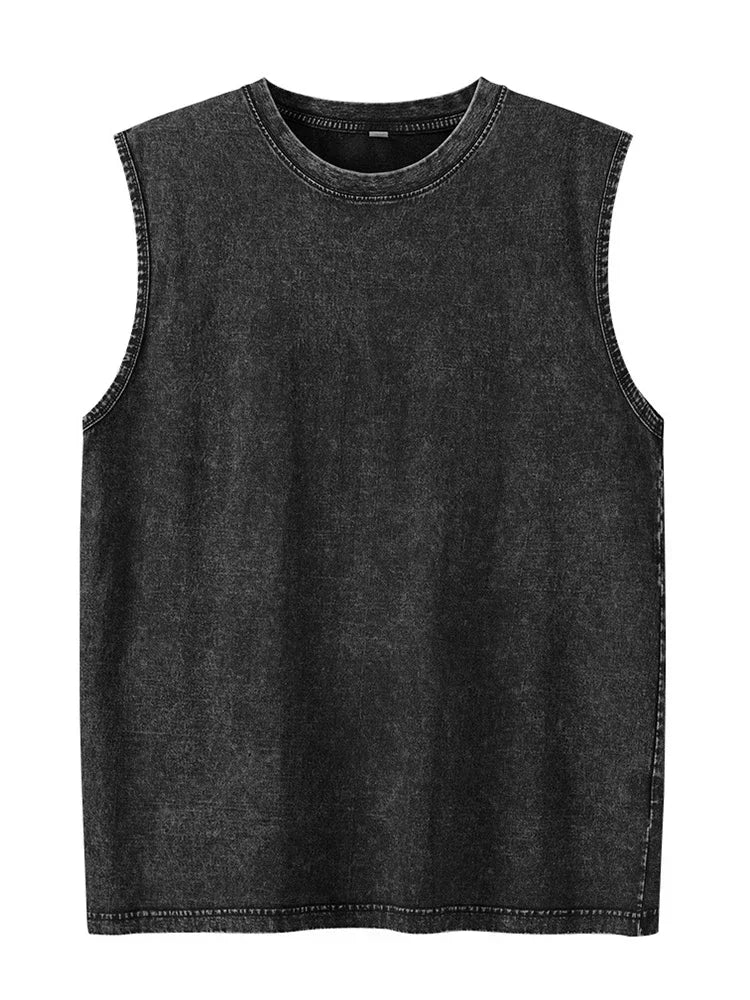 Mens Acid Washed Cotton Tank Top 230GSM