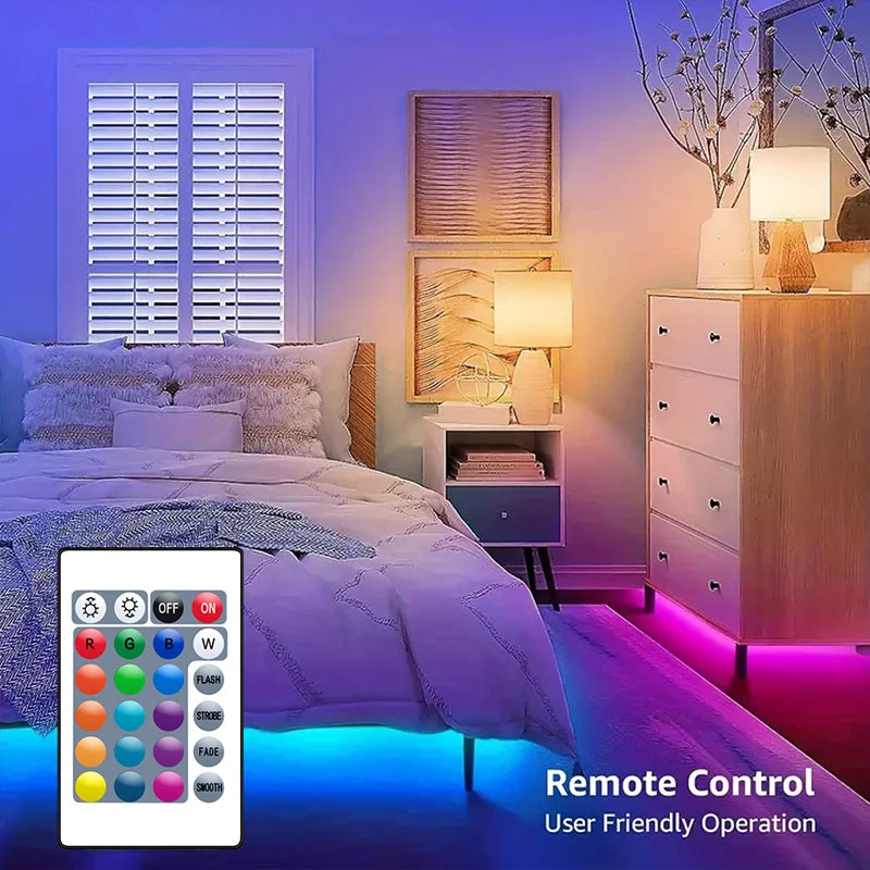 ChromaGlow RGB LED Strips - App-Controlled Room Light