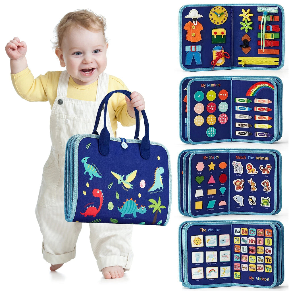 Montessori Busy Book for Toddlers - Portable Travel Activity