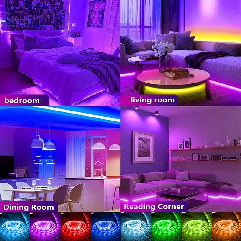 ChromaGlow RGB LED Strips - App-Controlled Room Light