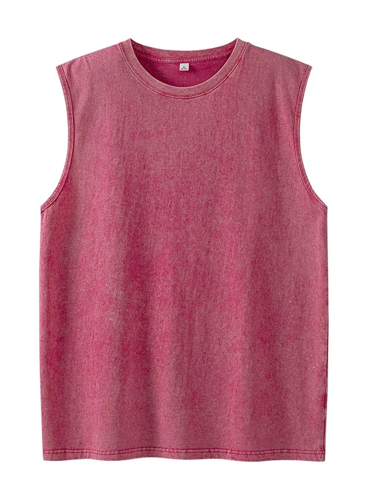 Mens Acid Washed Cotton Tank Top 230GSM