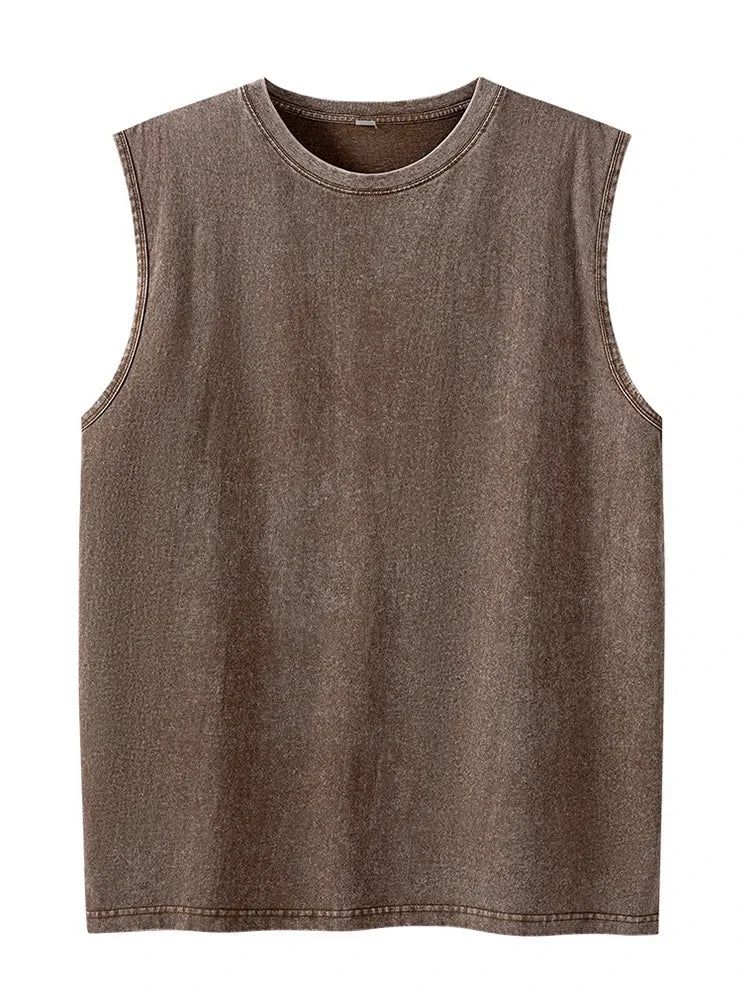 Mens Acid Washed Cotton Tank Top 230GSM