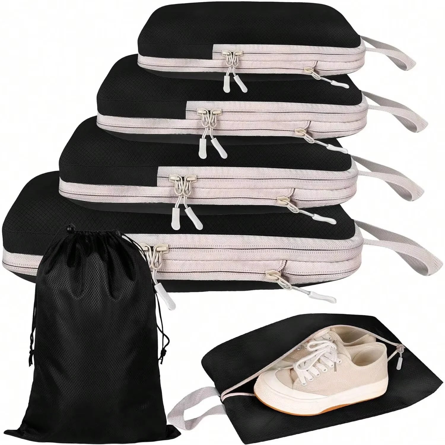 Compression Packing Cubes Set - 6 Piece Travel Organizer
