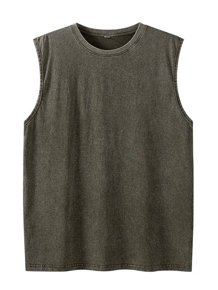 Mens Acid Washed Cotton Tank Top 230GSM