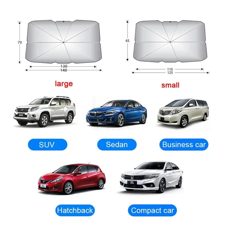 Foldable Car Windshield Sun Shade - UV Blocking Umbrella Cove