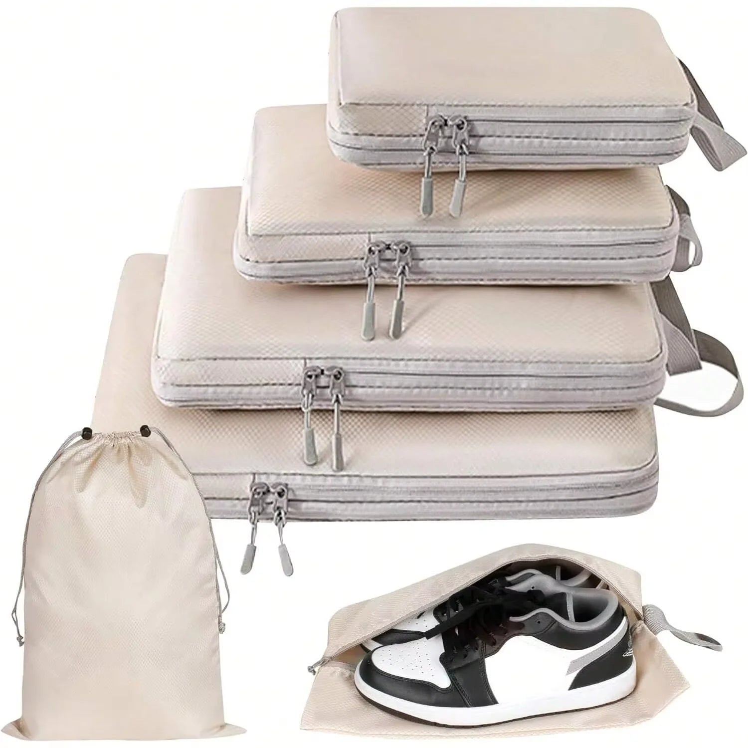Compression Packing Cubes Set - 6 Piece Travel Organizer