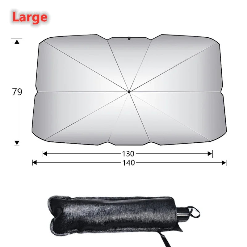 Foldable Car Windshield Sun Shade - UV Blocking Umbrella Cove