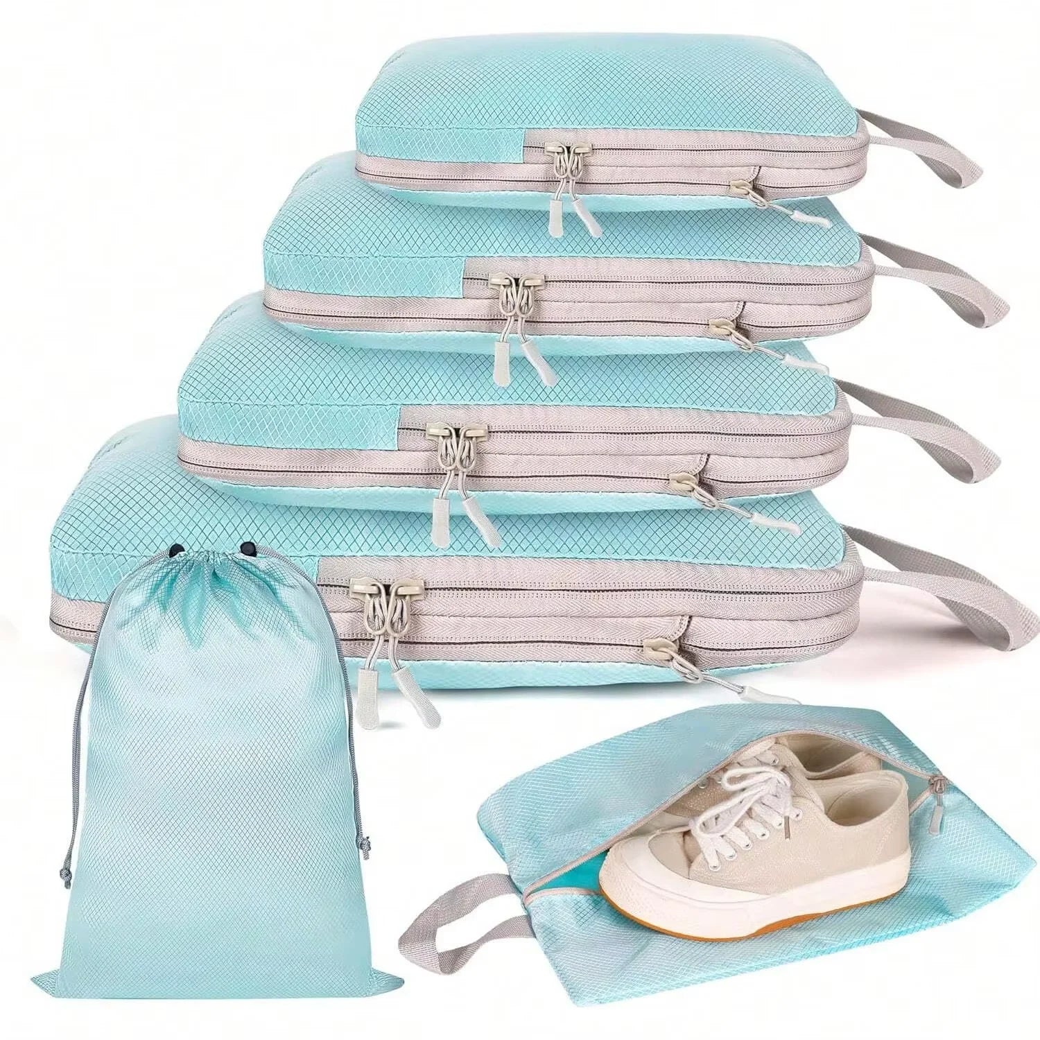 Compression Packing Cubes Set - 6 Piece Travel Organizer