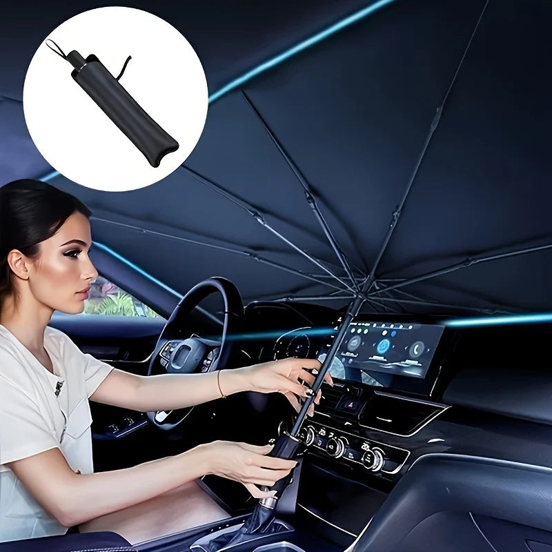Foldable Car Windshield Sun Shade - UV Blocking Umbrella Cove