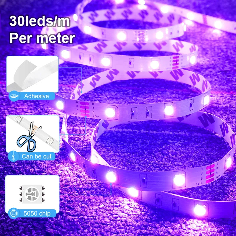 ChromaGlow RGB LED Strips - App-Controlled Room Light
